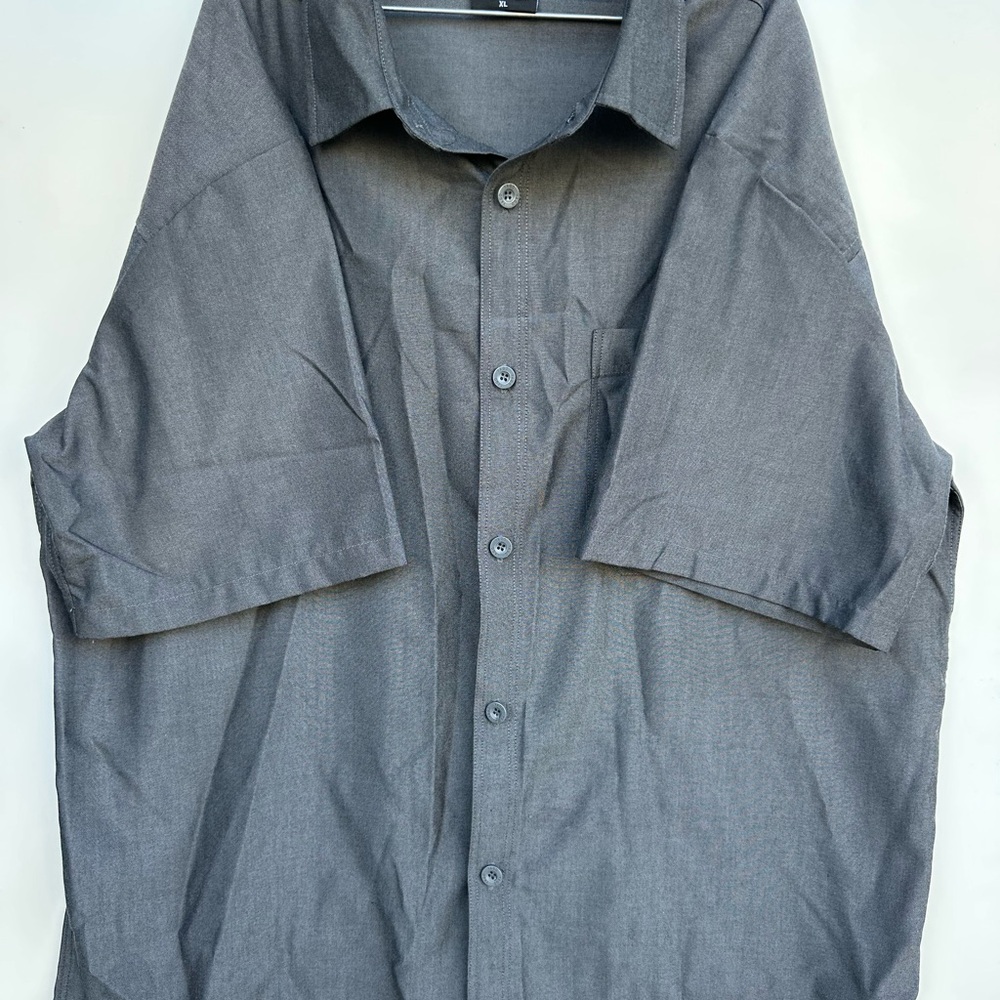Men's Gray Casual Button Down Shirt
